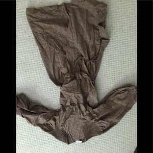 Brown wrap dress with eyelet